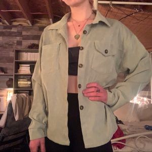 Velvet sage green button down shirt
